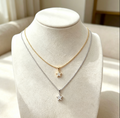 Star Zircon Pendant Necklace – Gold-Plated Stainless Steel Dainty Chain Minimalist Jewelry for Women