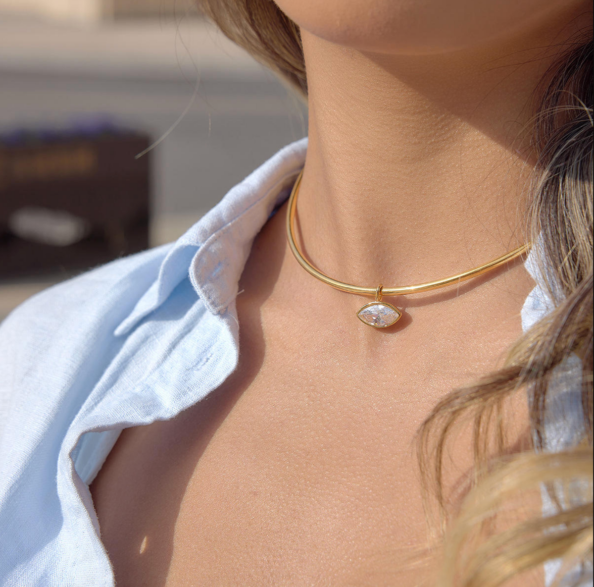 Personalized 316L Stainless Steel Geometric Zircon Pendant Necklace