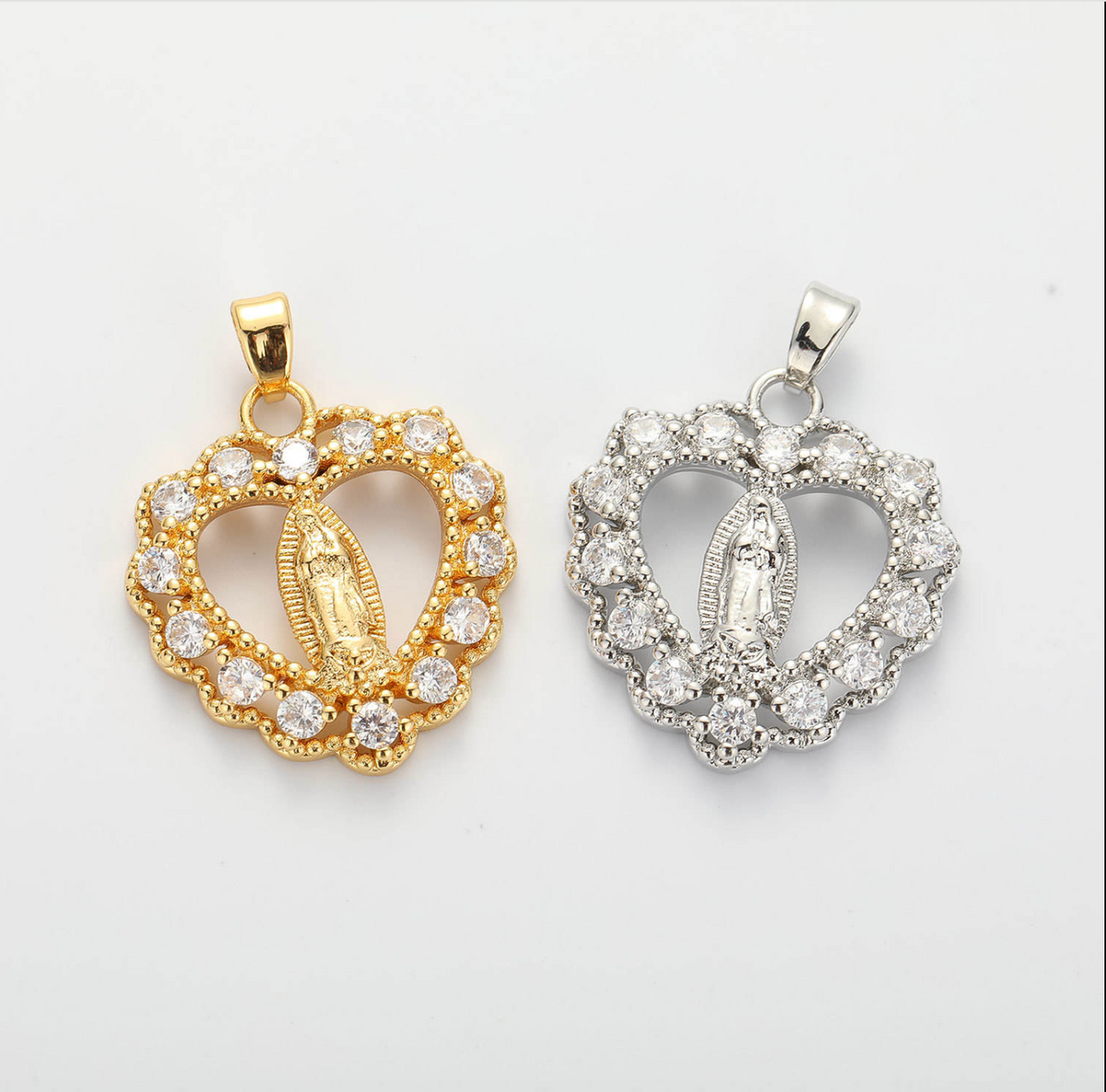 Religious-Inspired Heart Cross Pendant Necklace
