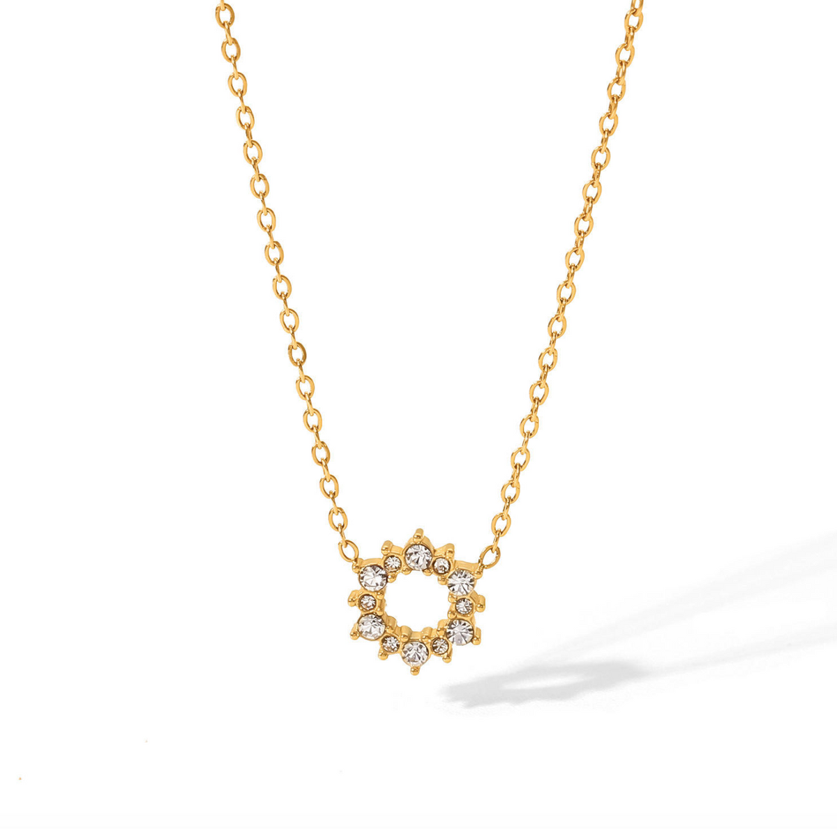 18K Gold-Plated Lab-Grown Diamond Pendant Necklace