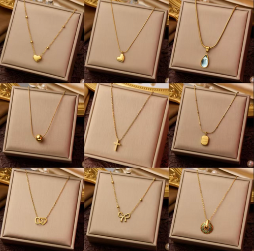 18K Gold Heart Letter Necklace for Women