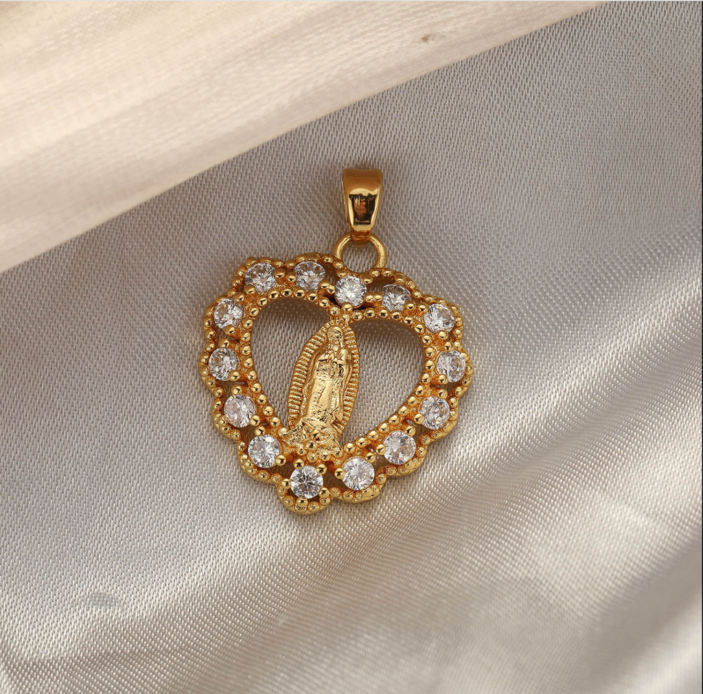 Religious-Inspired Heart Cross Pendant Necklace