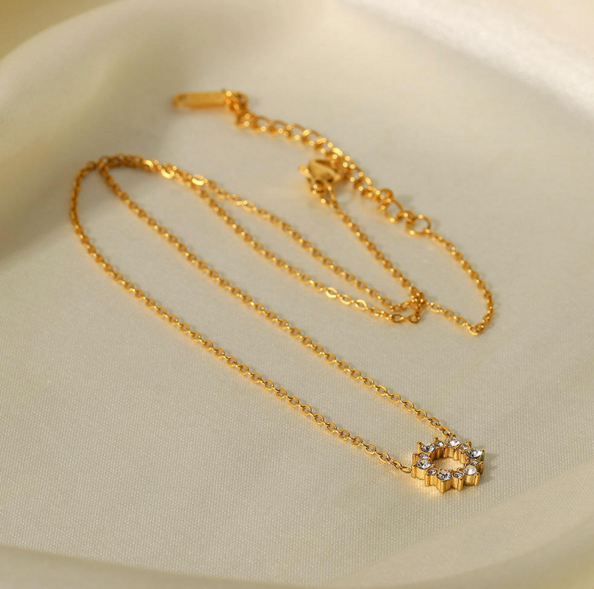 18K Gold-Plated Lab-Grown Diamond Pendant Necklace
