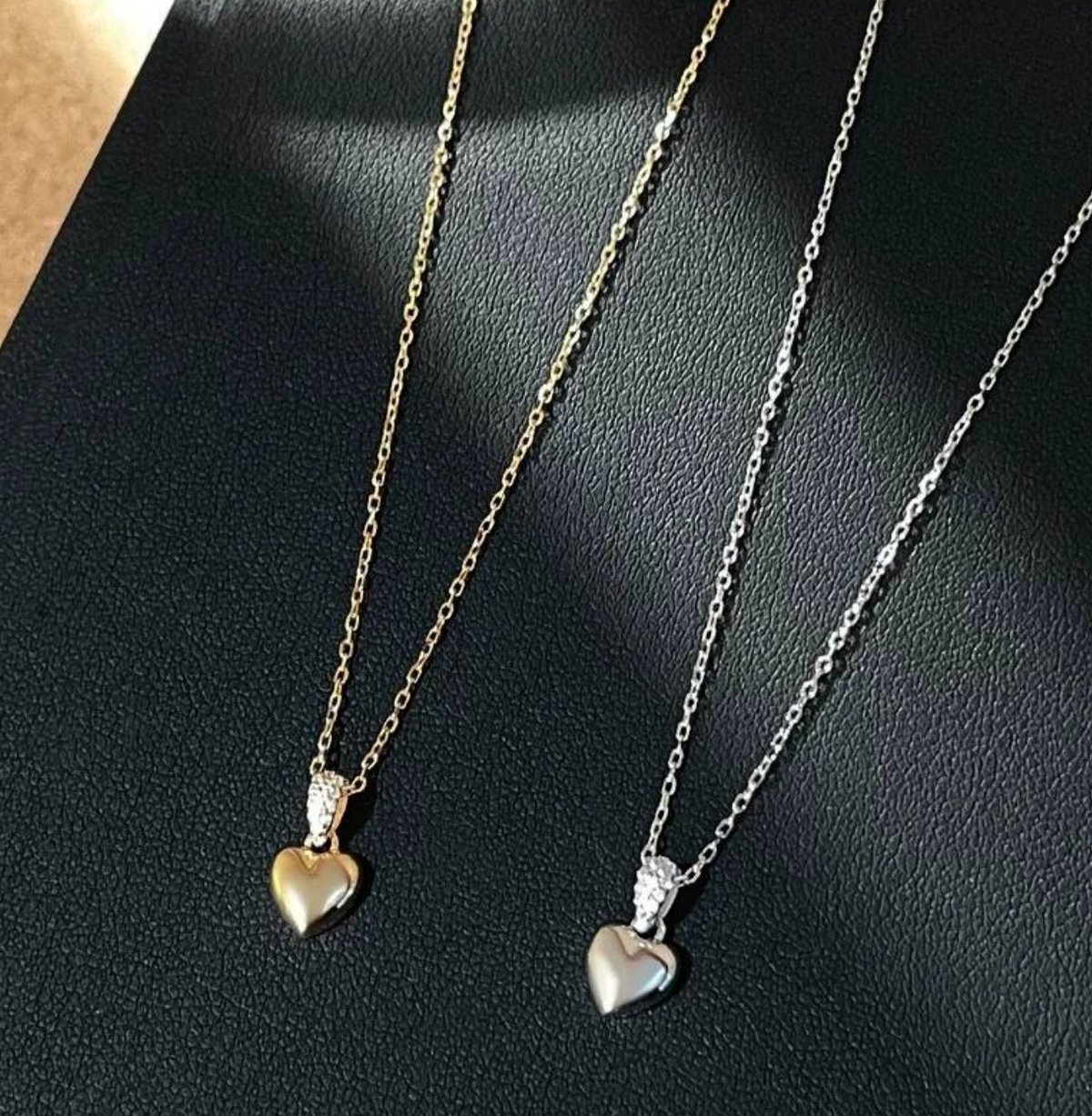 Women's Gold Curved Heart Pendant Necklace